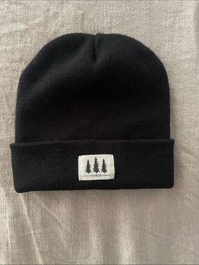 MEC Black Knit Beanie with Tree Patch